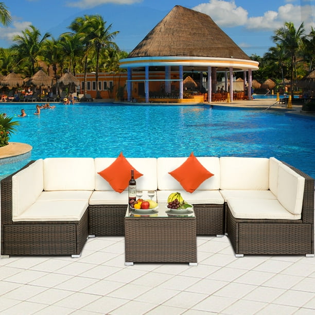 CLEARANCE! Outdoor Patio Furniture Sets, SEGMART 7 Pieces Outdoor