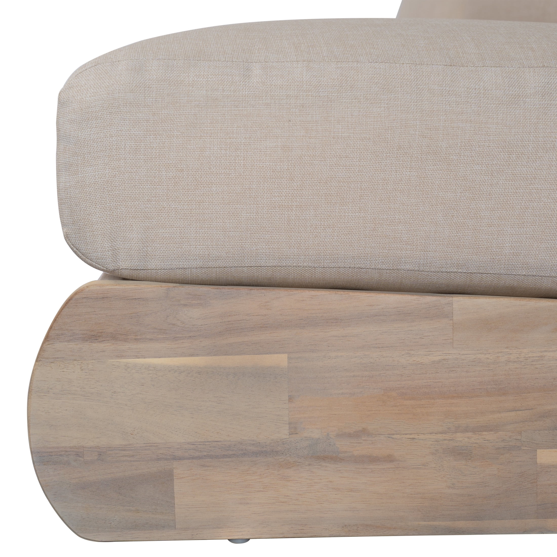 Christopher Knight Home Outdoor Lazy 3-Seater Sofas with Acacia Wood Frame and Sand Color Cushions, Set of 2