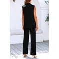 thumbnail image 4 of Conjunto PRETTYGARDEN Chaleco sin Mangas Pantalones de Pierna Ancha Negro Talla S, 4 of 7