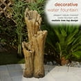 thumbnail image 5 of Alpine Corporation 39" Tall Outdoor 3-Tier Cascading Tree Bark Water Fountain with LED Lights, 5 of 12