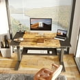 thumbnail image 5 of FEZIBO Dual Motor Electric Standing Desk with Keyboard Tray, Splice Board in Black and Rustic Brown Finish, 48", 5 of 10