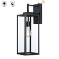 thumbnail image 6 of 22'' H Matte Black Outdoor Wall Light Dusk to Dawn Outdoor Lighting Sconce with Lantern Glass Shade, 6 of 7