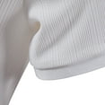 thumbnail image 5 of WREESH Men's Casual Solid Button Short Sleeve Collar Pullover T-Shirt Top Men's Ribbed Four Button Shirt Top White, 5 of 9