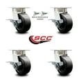 thumbnail image 2 of 5 Inch KP Polyolefin Caster Set with Ball Bearings 4 Brakes 2 Swivel Locks SCC, 2 of 2