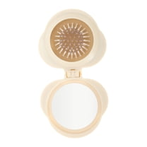 Unique Bargains 1 Pc Cute Foldable Airbag Mirror Comb Beige ABS TPR