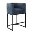 thumbnail image 4 of ClinQ Counter Height Bar Stool Set of 4, 26 in Fabric Upholstered Seat, Metal Legs for Indoor Dining Room and Kitchen Island, Blue, 4 of 12
