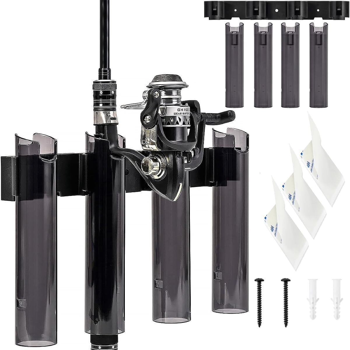 Lee's Tackle Rod Rack Set - Gold Finish, Organize Fishing Rods | 1/Card, Simple Mount Storage Solution For Rods & Gear
