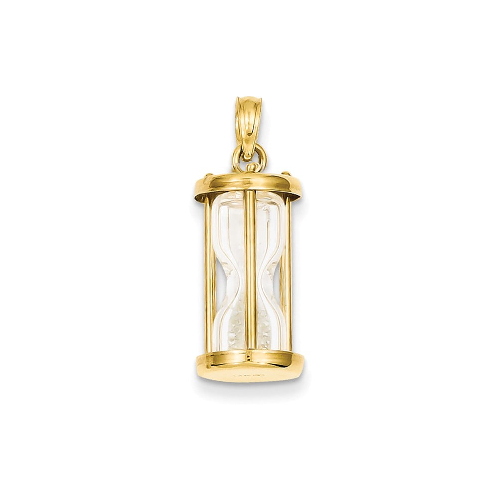 14k Yellow Gold Polished 3D Hourglass 