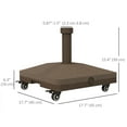 thumbnail image 3 of Outsunny Base Carrée pour Parasol, Support de Parasol Portable avec Roues, Brun, 3 of 10