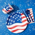 thumbnail image 2 of 4th Of July Plates and Napkins Sets Patriotic Dinnerware Tableware for BBQ, USA Flag Disposable Table Decor Independence Day Party Decorations Serve 24, 2 of 9