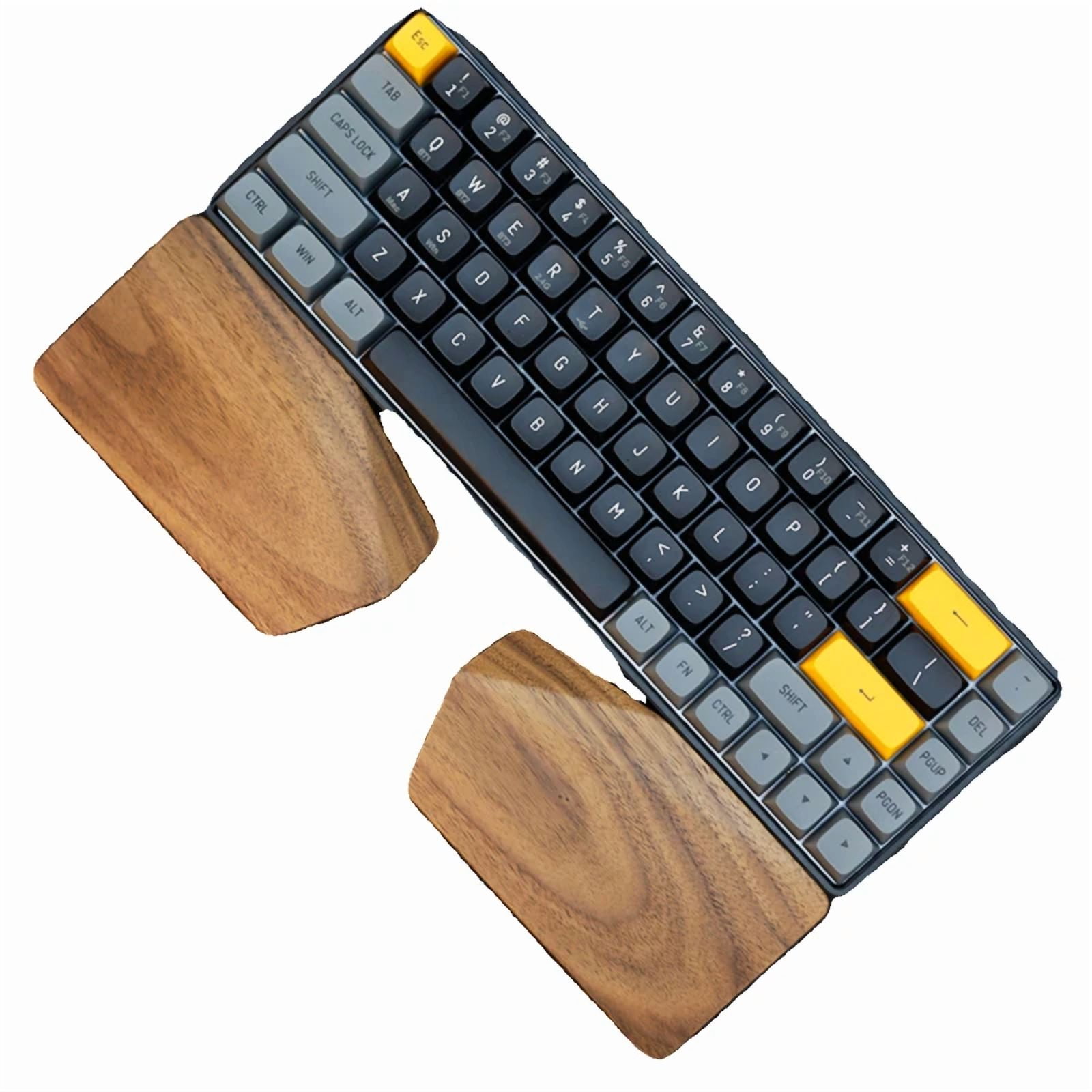 Split Walnut Palm Rest for 65%-75% Alice Mechanical Keyboards Hand Rest Custom Ergonomic Split Keyboard Wrist Rest Wrist Brace
