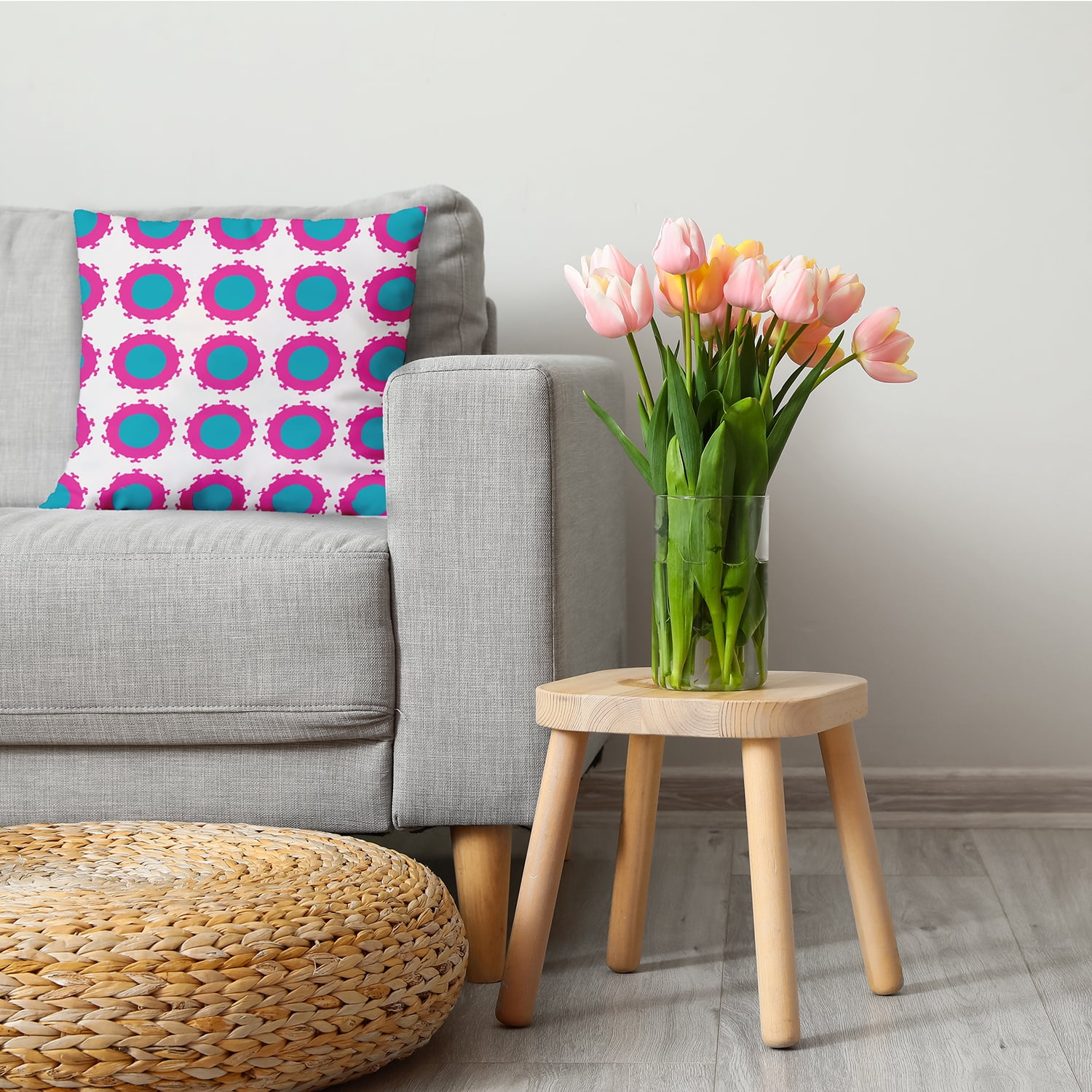 Simply Daisy 20 in x 20 in Contemporary Blue Polyester Throw Pillow