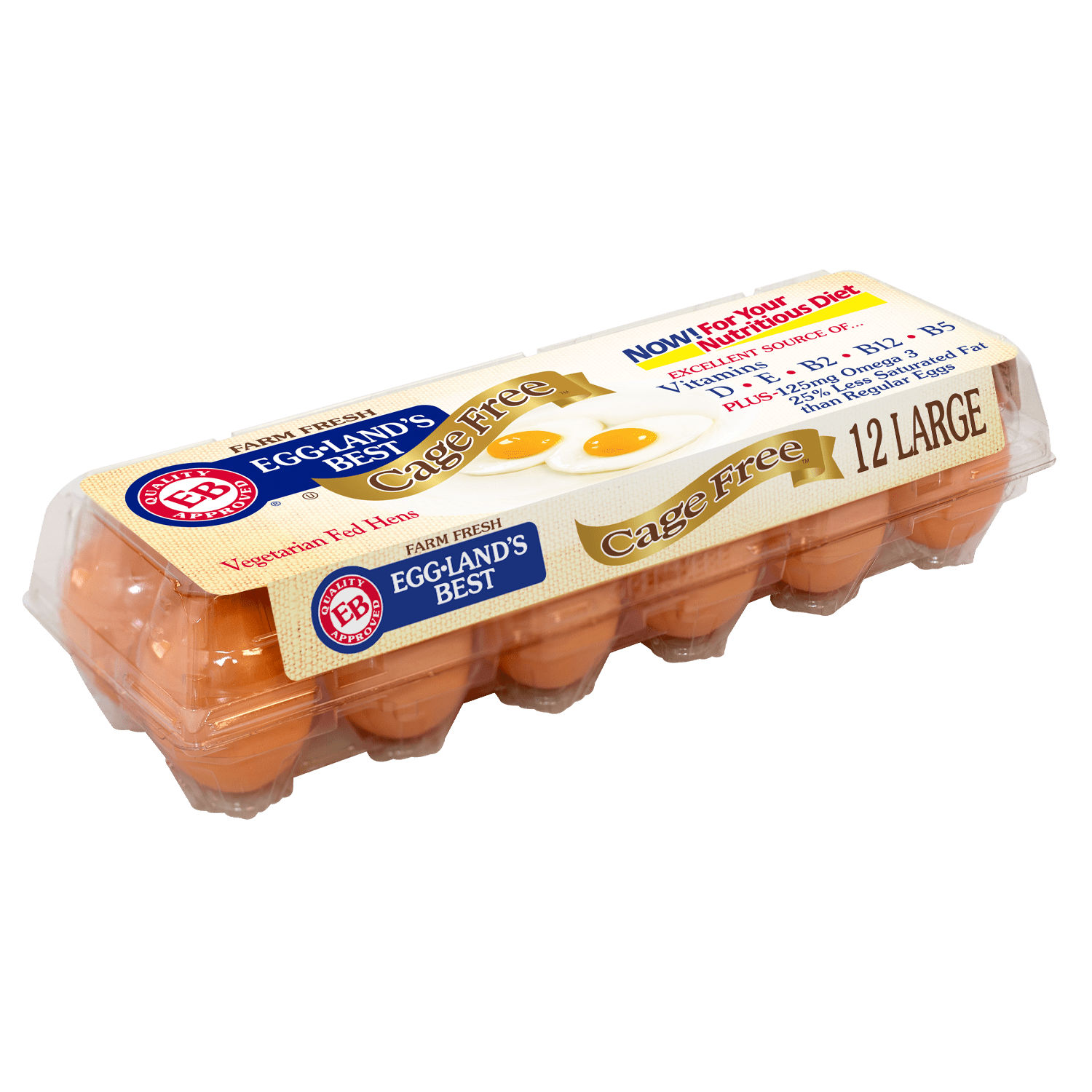 Eggland's Best Farm Fresh Cage Free Large, Brown, Grade A Eggs, 12 Count