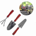 thumbnail image 2 of 3-Piece Gardening Tool Set - Stainless Steel Trowel, Rake & Fork with Comfort Grip, Ideal for Potted Plants, Indoor/Outdoor Use, 2 of 6
