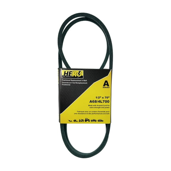 HERO® 1/2 inch x 70 inch Aramid Kevlar Lawn Mower Belt Replacement For Reference A68 4L700