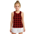 thumbnail image 2 of Lenpel Children's Tank Tops Unisex Boys Girls Plaid Sleeveless Crew Neck Printed T-Shirts Summer Casual Tees 3-15 Years, 2 of 6