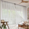 thumbnail image 3 of Shiyou-art de Fenêtre Brodé Tridimensionnel Heptagone Rideaux Transparents 54 Pouces Longueur 52 Pouces Largeur 2 Panneaux Rideau Transparent Poche de Tringle Basique pour Chambre Salon Chambre d'Enfants, 3 of 4
