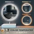 thumbnail image 6 of KWW 32 inch LED Round Bathroom Vanity Mirror, Anti-Fog Dimmable Lights, 6 of 7