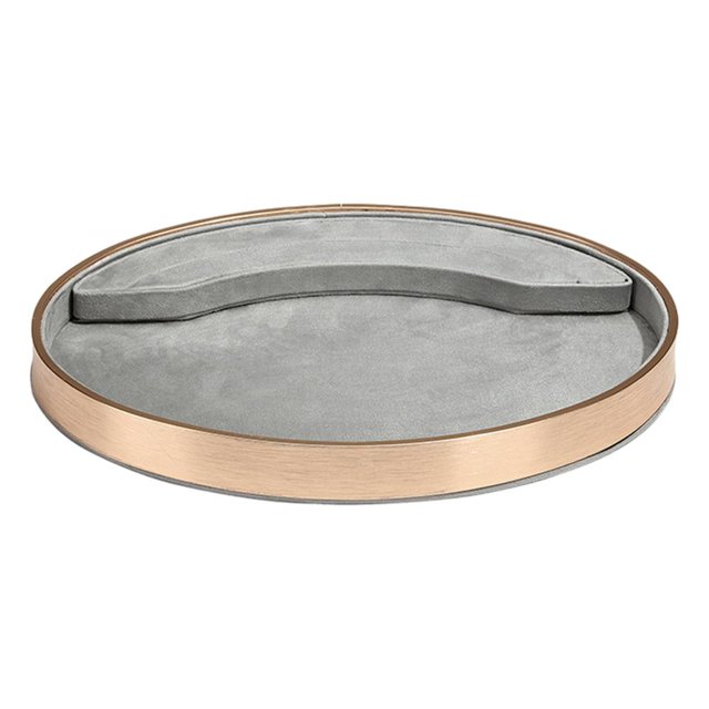 Almencla Plateau à Bijoux Ovale Support de Vitrine Comptoir Commode Fournitures de Magasin Gris