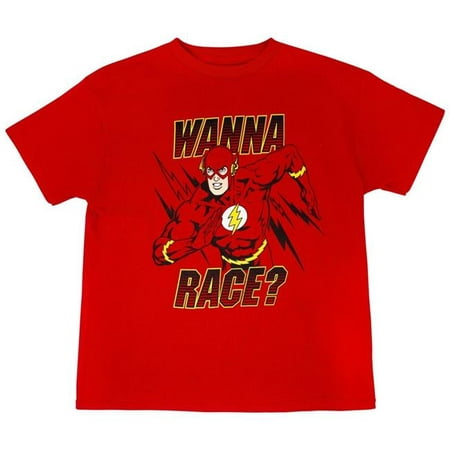 Flash 112739x DC Comics Flash Wanna Race T-Shirt - Youth Extra Large 14-16