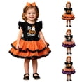 thumbnail image 6 of Toddler Halloween Dress Girl, Girls Halloween Print Tunic Top Skirt Three Piece Outfit With Sleeves Party Dress Casual Beach School Set, Halloween Gifts, 6 of 6