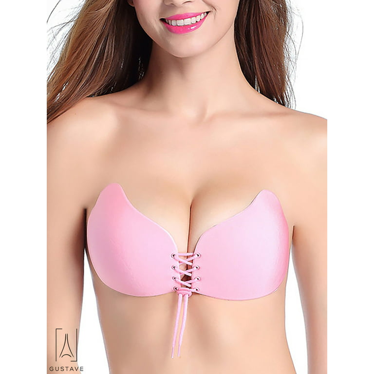 GustaveDesign Women's Strapless Invisible Bra Push Up Self