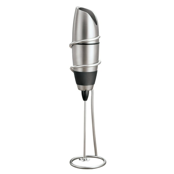 BonJour Coffee Hand-Held Battery-Operated Beverage Whisk / Milk Frother, Stainless Steel, Café Latte