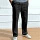 thumbnail image 3 of Pantalones largos de sarga para hombre, con cordón ajustable, cintura elástica, holgados, para correr, informales, de poliéster, 3 of 8