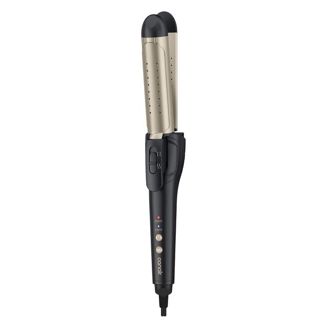 Conair InfinitiPRO 2 en 1 Herramienta de Peinado de Viaje para Alisar y Rizar, Plancha Cerámica Iónica y Rizador, Calentamiento Rápido, Mango Plegable, Placas y Barril de 3,2 cm, Gris Oscuro, CS3290
