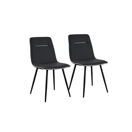 Set Of 2 Dining Chairs Faux Leather Kitchen Chairs With Sturdy