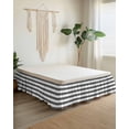 thumbnail image 2 of Grey Stripes Wrap Around Bed Skirts for King Bed 18" Drop, Bed Skirt with Adjustable Elastic Belt Dust Ruffle Bed Valance for Bedroom Hotel Luxury Simple Gray White Texture Bed Frame Cover, 2 of 7