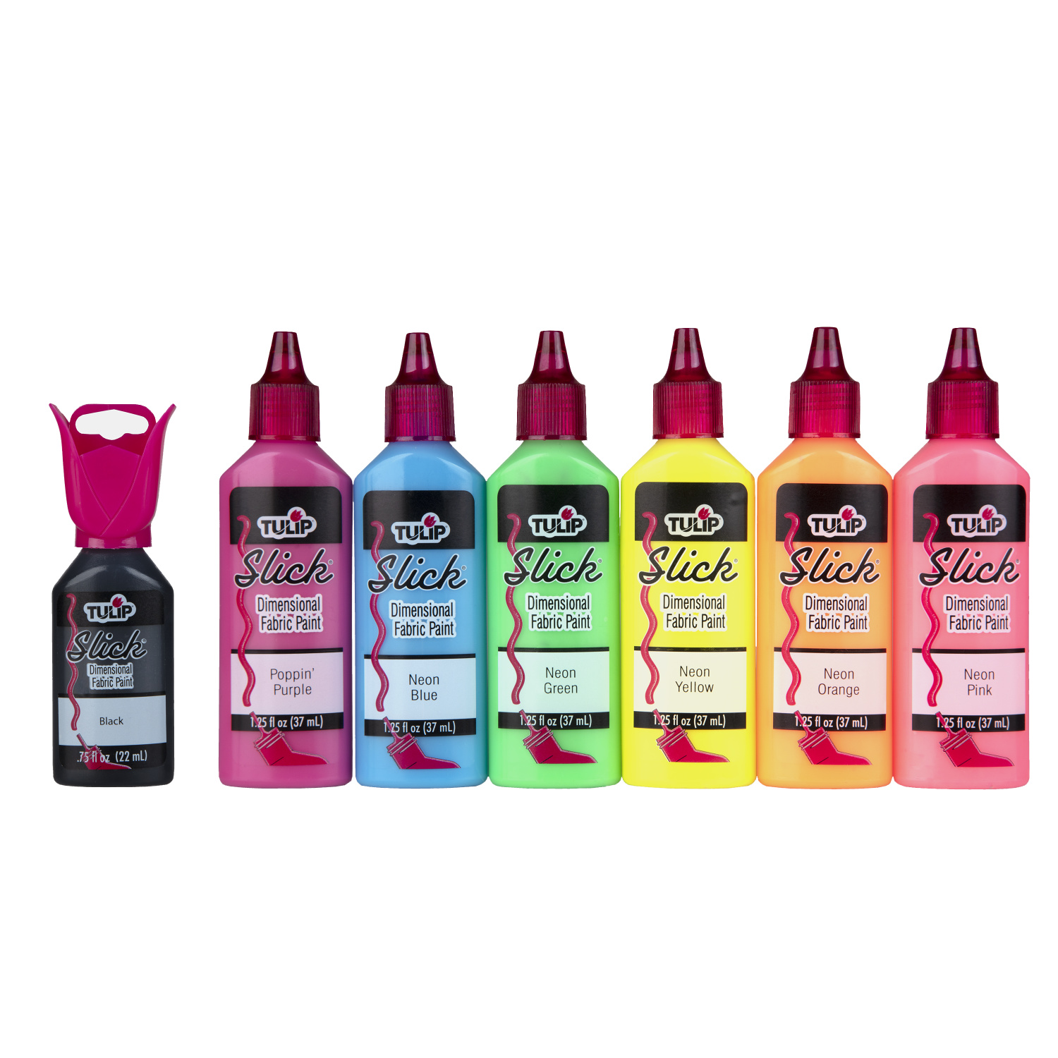 Tulip Dimensional Fabric Paint 6 Pack Neon, 1.25 fl oz each