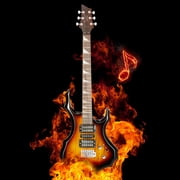 Glarry Burning Fire Beginner Electric Guitar Kit w/ Accessories for Beginner, Brown
