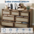 thumbnail image 3 of 53" Rattan Dresser for Bedroom, Modern 7 Drawer Double Dresser with Metal Handles, Wood Storage Chest of Drawers fo Bedroom,Living Room,Hallway, 3 of 7