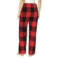 thumbnail image 3 of Fotbe Buffalo Plaid Red Black Women's Pajama Pants,Sleepwear Pants,Pj Bottoms Drawstring And Pockets-XX-Large, 3 of 9