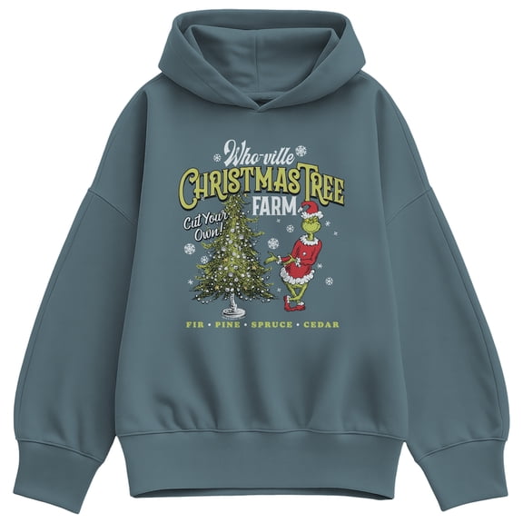 The Grinch - Tree Women's Oversized Fleece Hoodie Sweatshirt