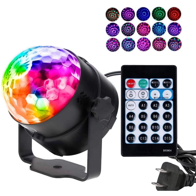 Luces de discoteca Sincero para fiestas 15 colores activadas por sonido con mando a distancia