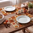 thumbnail image 3 of Sm:)e Orange Plaid Turkey Maple Leaf Pumpkin Print Thanksgiving Placemats 12x18 Inch Set of 4, Kitchen & Dining Table Decor, Fall Party Decoration Supplies, 3 of 7