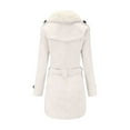 thumbnail image 4 of Womens Winter Lapel Wool Coat Trench Jacket Long Sleeve Overcoat Outwear, 4 of 8