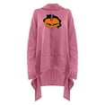 thumbnail image 3 of Women`s Fashion Flowy Individually Printing Long Sleeve Polyester Size Hooded Pullover(Pink,L), 3 of 4