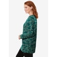 thumbnail image 3 of Woman Within Plus Size Perfect Printed Long-Sleeve Crewneck Tunic, 3 of 5