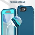thumbnail image 2 of Petocase for 2022/2020/3rd/2rd iPhone SE Case,iPhone 8/7 Case,Built-in Screen Protector Shockproof Dust/Drop Proof 3 in 1 Full Body Rugged Heavy Duty Phone Cover for iPhone SE 2022/2020,Turquoise, 2 of 7