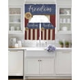 thumbnail image 4 of 4th of July Kitchen Curtains Sets 24 Inch Length with Valance, Vintage Independence Day Sunflower Swag Valances and Tiers Curtain Set Drapes Swag Curtains for Living Room, Bathroom, Bedroom, Cafe, 4 of 6