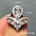 thumbnail image 2 of EOEMY Gorgeous Cubic Zircon Jewelry 925 Silver Filled Rings Women Wedding Gift Sz 6-10-7, 2 of 5
