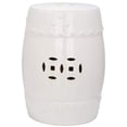 thumbnail image 2 of Pemberly Row Contemporary Ceramic Garden Stool in Cream Finish, 2 of 4