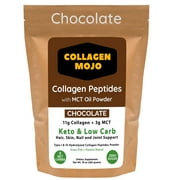 Keto Collagen Mojo Peptides Powder with MCT Oil - Creamer for Coffee, Shakes & Snacks - Pre & Post Workout - Curb Cravings - Promote Weight Loss - Hair, Skin, Nail & Joint Supplement - Chocolate