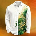 thumbnail image 2 of Gyexs St Patricks Day Shirt Men Saint Patrick Irish Printed Long Sleeve Button Down Shirts Casual Slim Fit Collared Outfits 2026 #13 Light Green, Size XXXL, 2 of 3