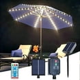 thumbnail image 4 of WSBDENLK Outdoor Tent Light,Beach Sunshade,Solar Umbrella Light,Waterproof Solar Courtyard Umbrella Light String,8 Lighting Modes Remote Control+Usb Charging+104Led Light String (Warm White), 4 of 9