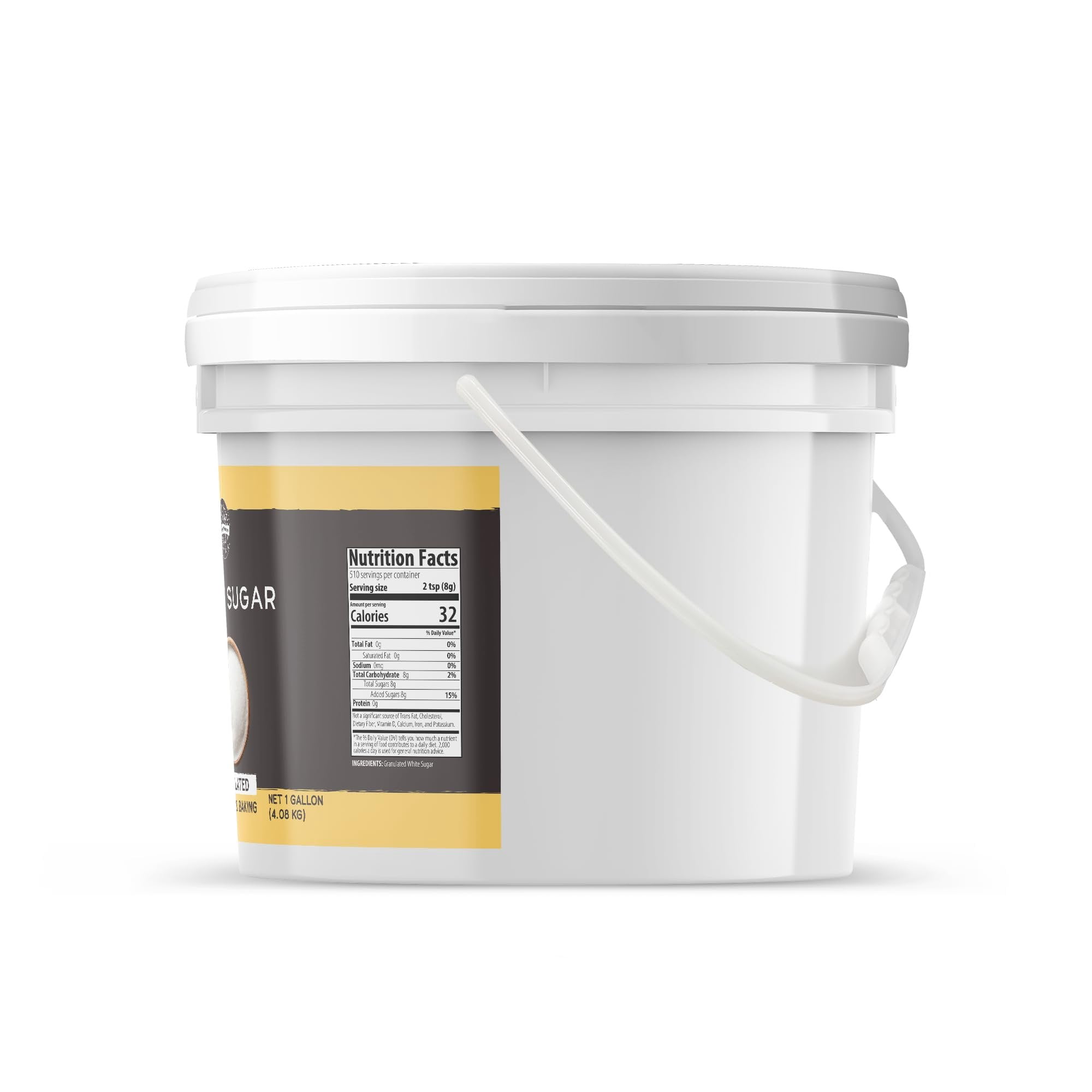 Birch & Meadow Granulated White Sugar, 1-Gallon Bucket Bulk Size, Cooking & Baking, Cookies & Cakes 144 Ounces