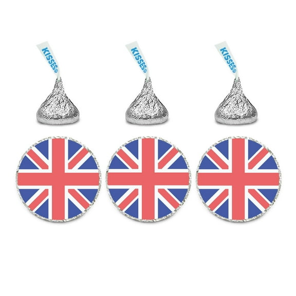 Global World Flag Party Collection, Chocolate Drop Label Stickers, United Kingdom England, 216-Pack